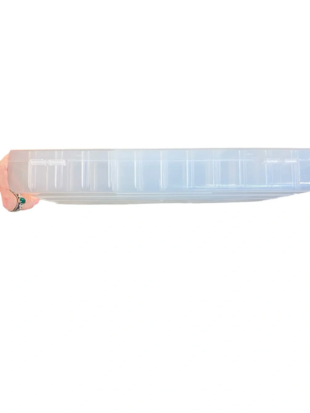 Creative Options Utility Storage Box Clear Plastic Bead Box Purple Latches NWT